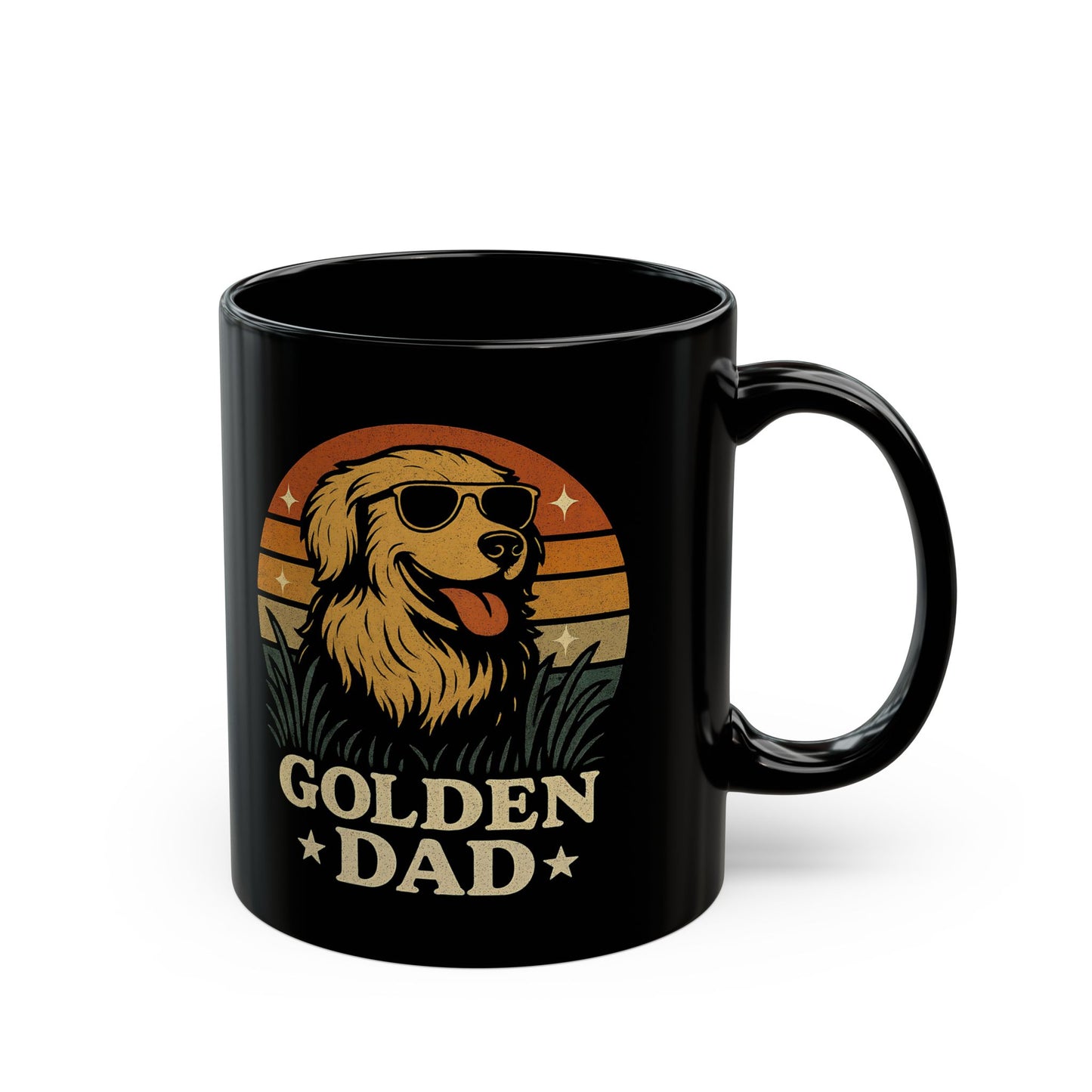 Golden Retriever Dad Mug - 11oz Black Coffee Cup
