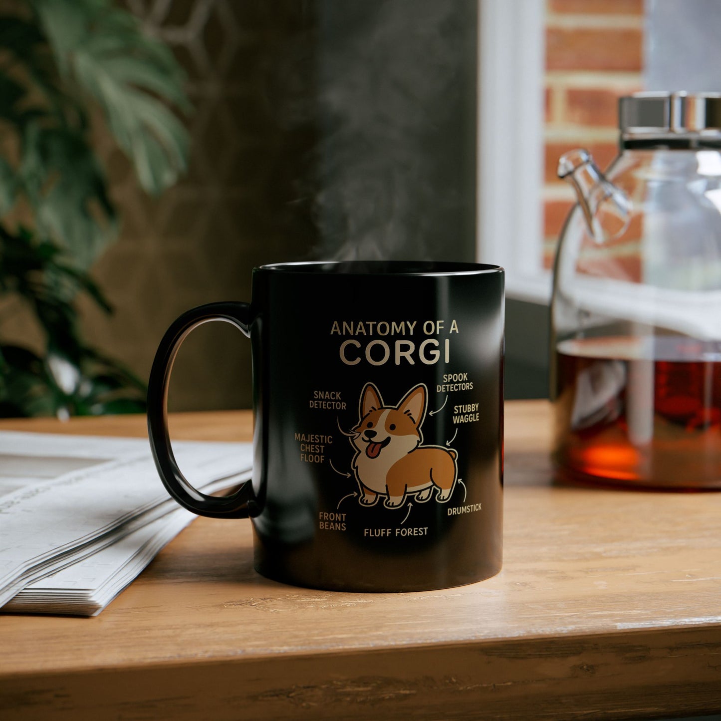 Anatomy of a Corgi Dog Mug - 11oz Black Coffee Cup