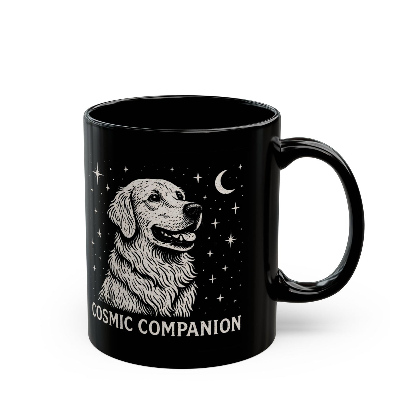 Cosmic Companion Dog Mug - 11oz Black Coffee Cup
