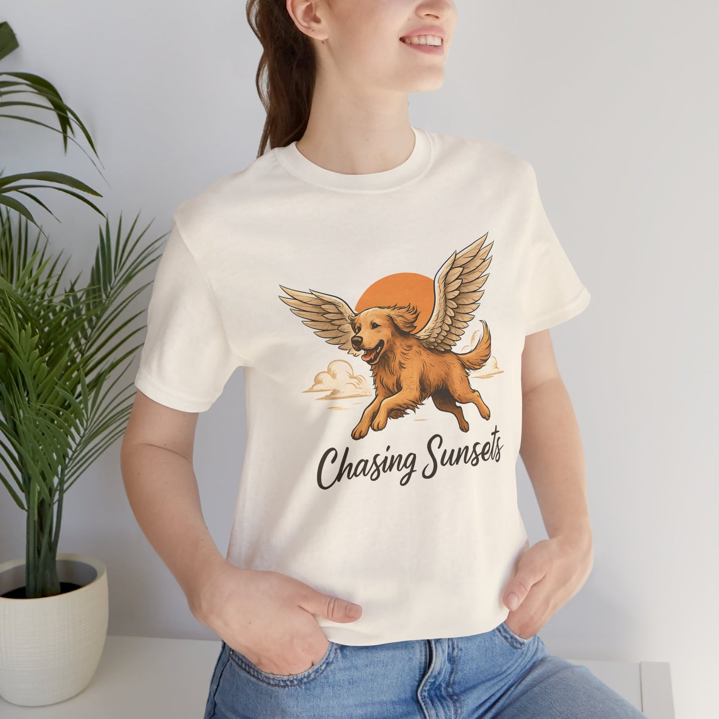 Chasing Sunsets Golden Retriever T-shirt For Dog Lovers - Unisex Dog T-Shirt