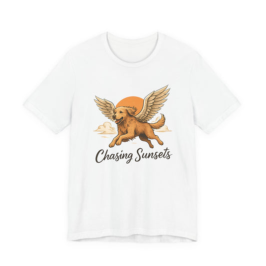 Chasing Sunsets Golden Retriever T-shirt For Dog Lovers - Unisex Dog T-Shirt