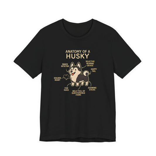 Anatomy Of A Husky T-shirt For Dog Lovers - Unisex Dog T-Shirt