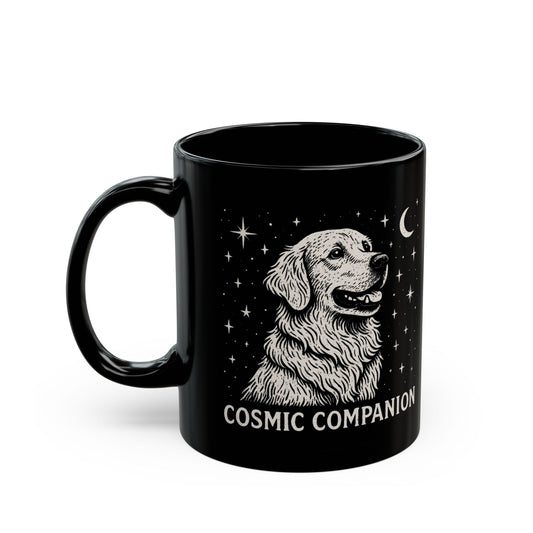 Cosmic Companion Dog Mug - 11oz Black Coffee Cup