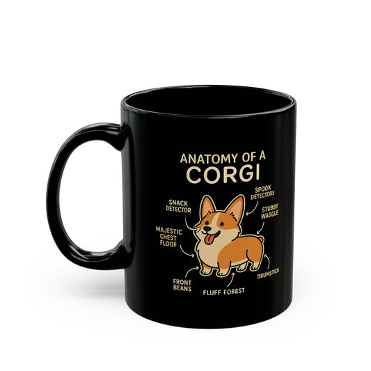 Anatomy of a Corgi Dog Mug - 11oz Black Coffee Cup